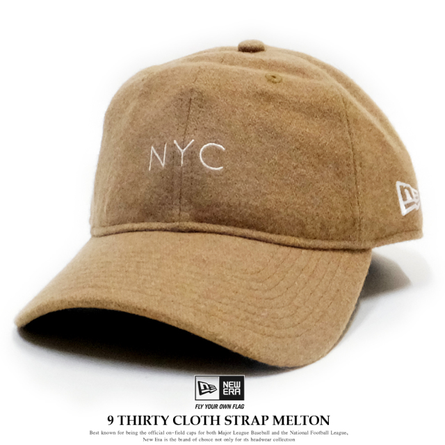 NEW ERA ニューエラ カーブバイザーキャップ 9THIRTY クロスストラップ メルトン NYC キャメル×ホワイト 11781558