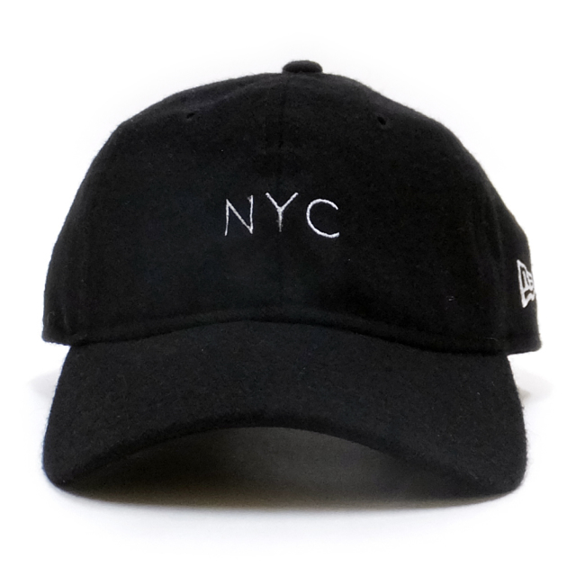 NEW ERA ニューエラ カーブバイザーキャップ 9THIRTY クロスストラップ メルトン NYC ブラック×ホワイト 11781559
