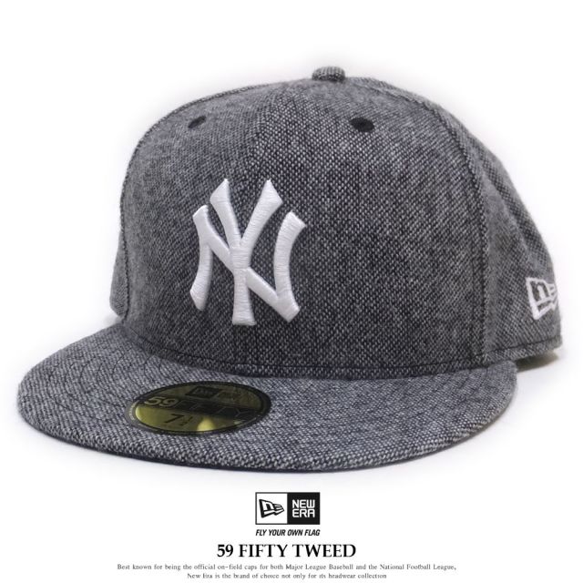 NEW ERA ニューエラ フラットバイザーキャップ 59FIFTY ツイード ニューヨーク・ヤンキース ホワイト/ブラック 11781637