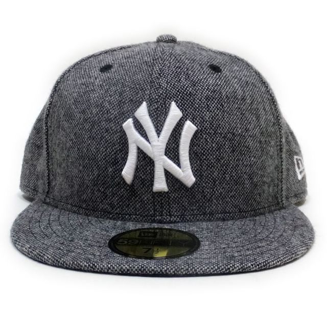 NEW ERA ニューエラ フラットバイザーキャップ 59FIFTY ツイード ニューヨーク・ヤンキース ホワイト/ブラック 11781637