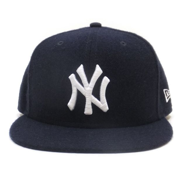 NEW ERA ニューエラ フラットバイザーキャップ 59FIFTY メルトン ニューヨーク・ヤンキース ネイビー×ホワイト 11781657