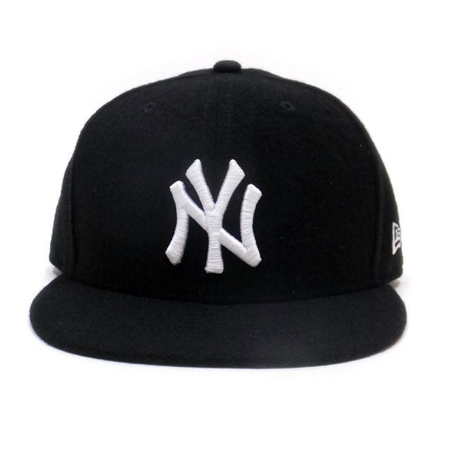 NEW ERA ニューエラ フラットバイザーキャップ 59FIFTY メルトン ニューヨーク・ヤンキース ブラック×ホワイト 11781660