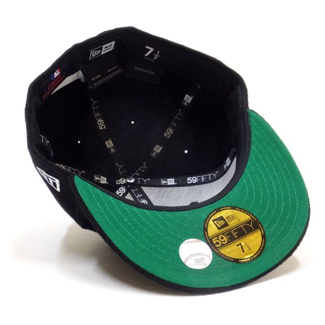 NEW ERA ニューエラ フラットバイザーキャップ 59FIFTY メルトン ニューヨーク・ヤンキース ブラック×ホワイト 11781660