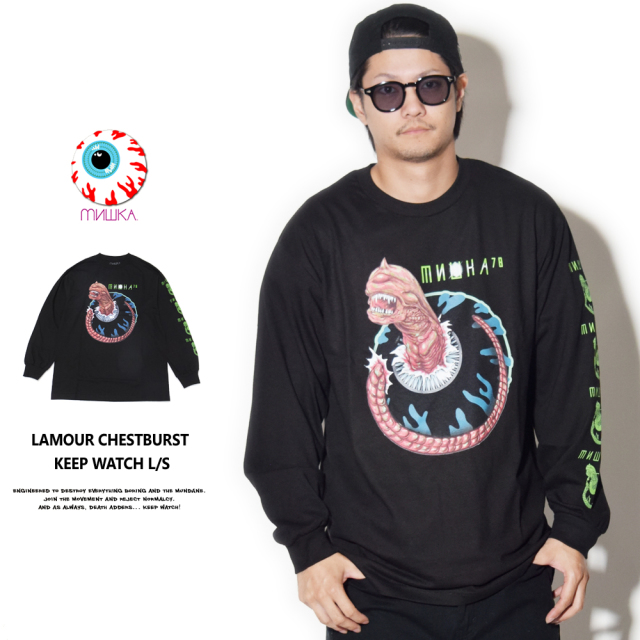 MISHKA ミシカ 長袖Tシャツ LAMOUR CHESTBURST KEEP WATCH L/S FM181301LS