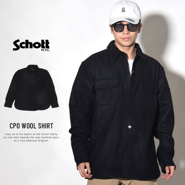 SCHOTT ショット 長袖シャツ CPO WOOL SHIRT 7810P