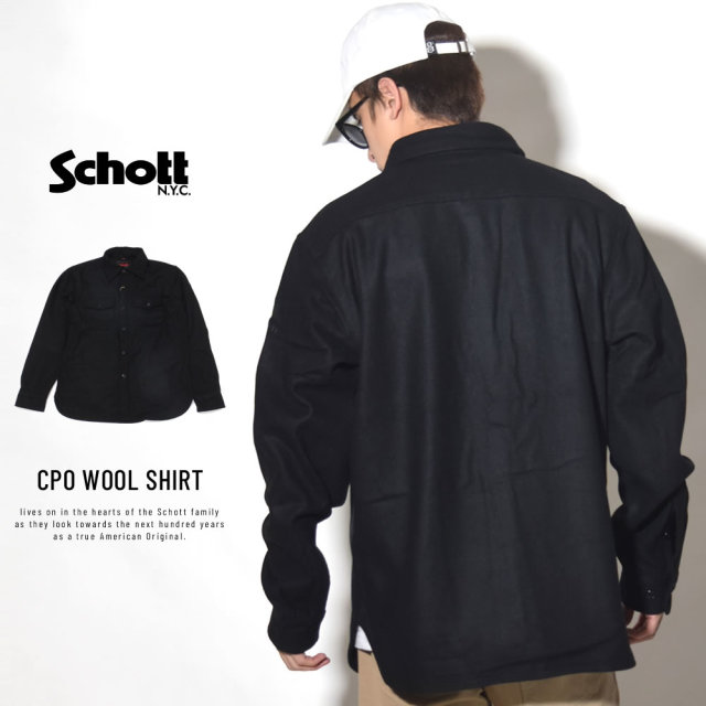 SCHOTT ショット 長袖シャツ CPO WOOL SHIRT 7810P