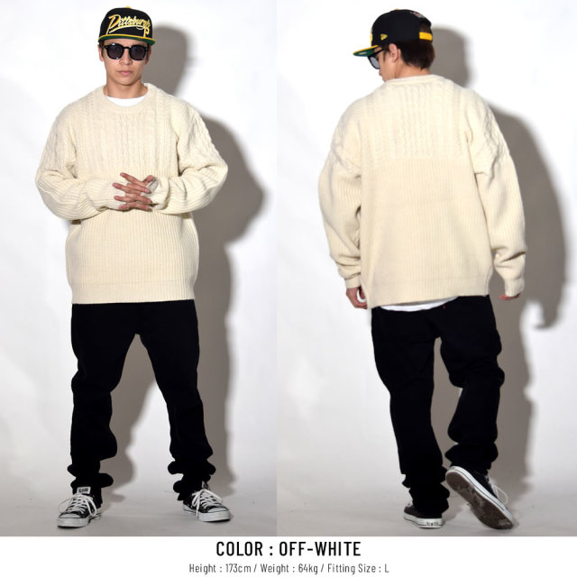 SCHOTT ショット セーター HALF KNIT HALF CABLE SWEATER SW1816