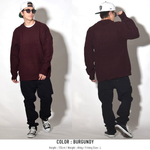 SCHOTT ショット セーター HALF KNIT HALF CABLE SWEATER SW1816