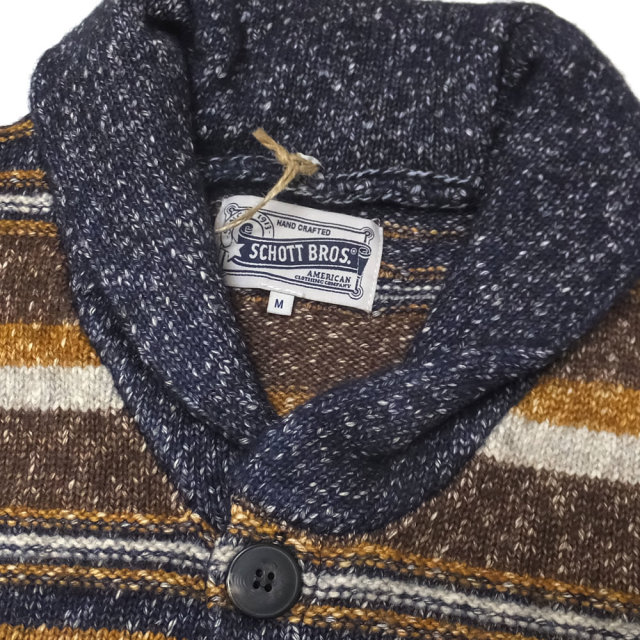 SCHOTT ショット ニットカーディガン MULTI STRIPE CARDIGAN SW1826
