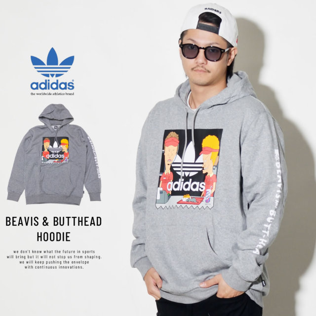 adidas Skateboarding アディダス スケートボーディング スウェットプルオーバーパーカー BEAVIS & BUTTHEAD HOODIE DU2859
