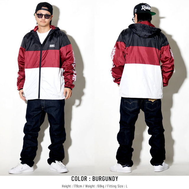 DGK ディージーケー ウィンドブレーカー TRIPLE CUSTOM HOODED WINDBREAKER BURGUNDY CJL-1002