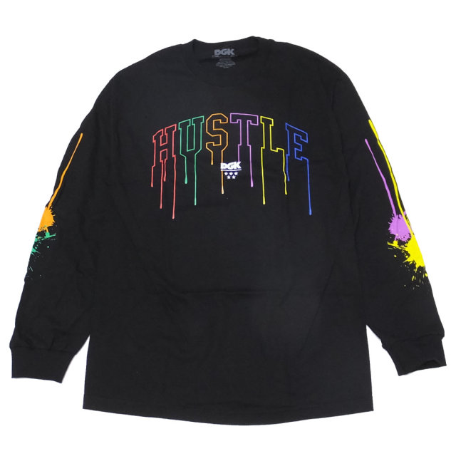 DGK ディージーケー 長袖Tシャツ DRIPPED L/S TEE BLACK PTL-1015