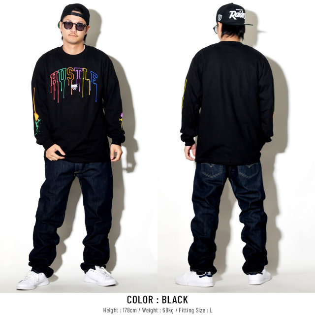 DGK ディージーケー 長袖Tシャツ DRIPPED L/S TEE BLACK PTL-1015