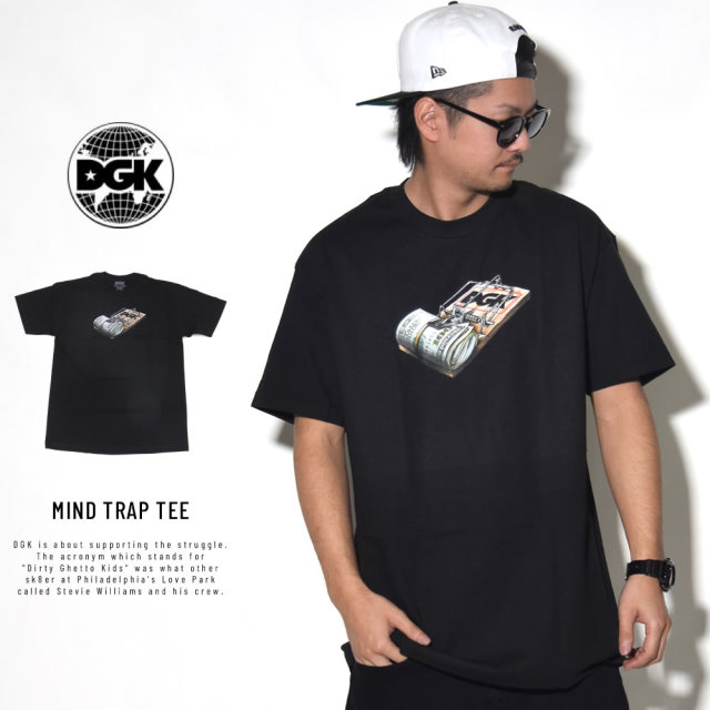 DGK ディージーケー 半袖Tシャツ MIND TRAP TEE BLACK PTM-1075
