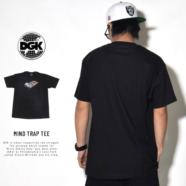 DGK ディージーケー 半袖Tシャツ MIND TRAP TEE BLACK PTM-1075