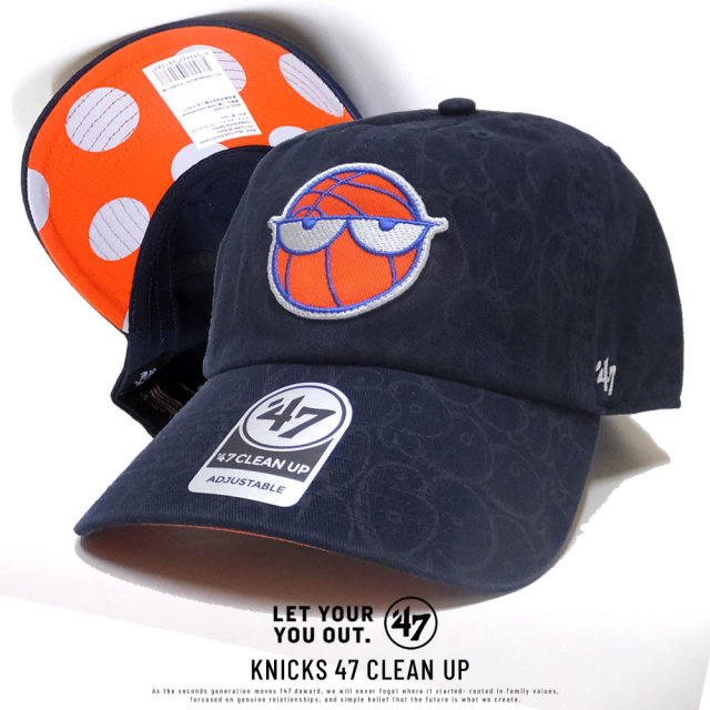 47BRAND フォーティーセブンブランド カーブバイザーキャップ KNICKS 47 CLEAN UP KX-LYONS06GWS-NY