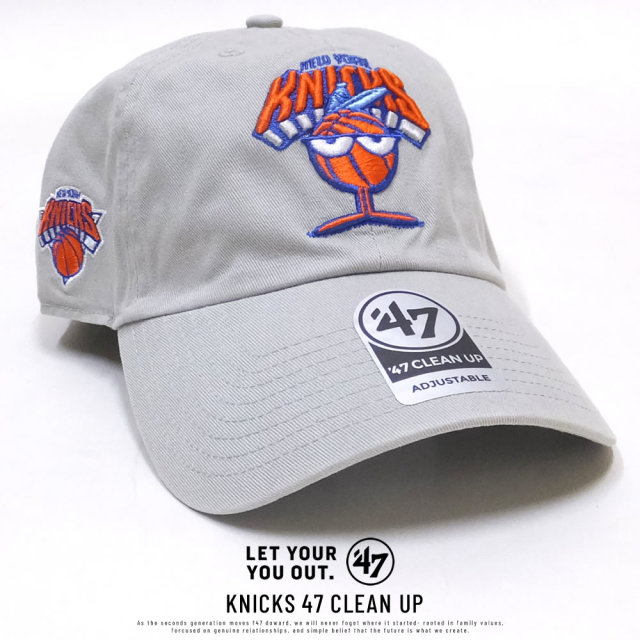 47BRAND フォーティーセブンブランド カーブバイザーキャップ KNICKS 47 CLEAN UP KX-RGWSD06GWS-GY