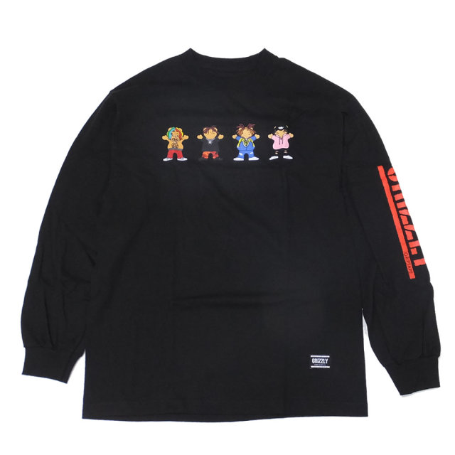 Grizzly Griptape グリズリーグリップテープ 長袖Tシャツ LIL' RAPPERS L/S TEE ブラック SMB1802P06
