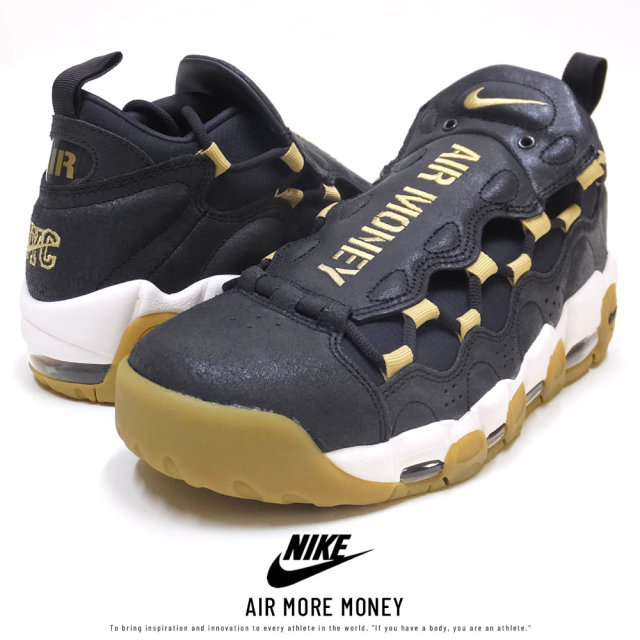 NIKE ナイキ スニーカー AIR MORE MONEY OIL-GREY/METALLIC-GOLD AR5401-001