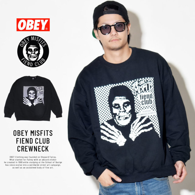 OBEY オベイ コラボ トレーナー OBEY MISFITS FIEND CLUB CREWNECK 114982055
