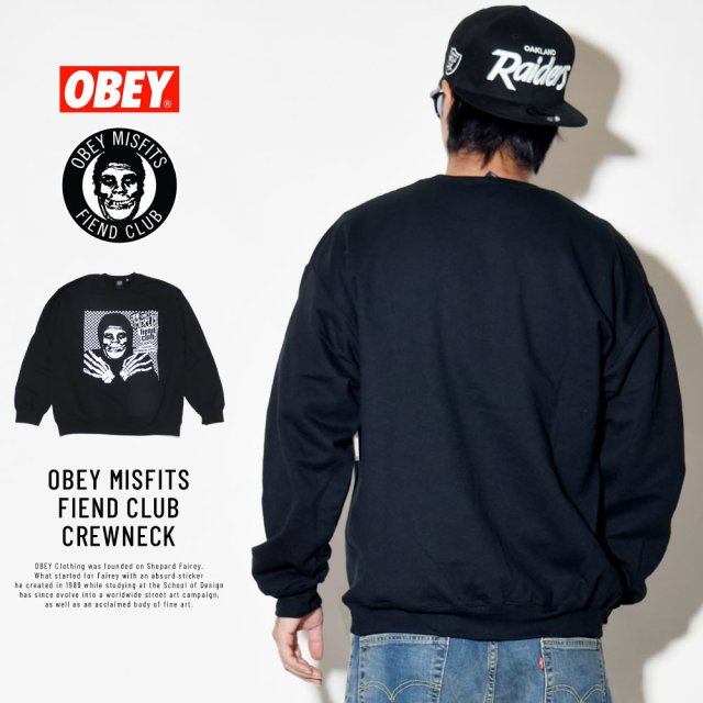 OBEY オベイ コラボ トレーナー OBEY MISFITS FIEND CLUB CREWNECK 114982055