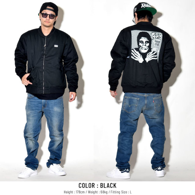 OBEY オベイ コラボ ミリタリージャケット OBEY MISFITS FIEND CLUB BOMBER JACKET 121372055