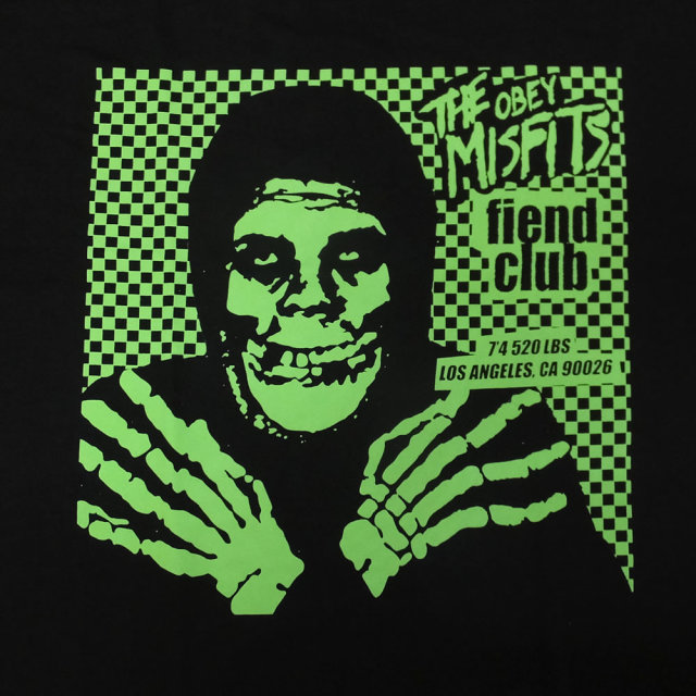 OBEY オベイ コラボ 長袖Tシャツ OBEY MISFITS FIEND CLUB LONG SLEEVE TEE 164902055