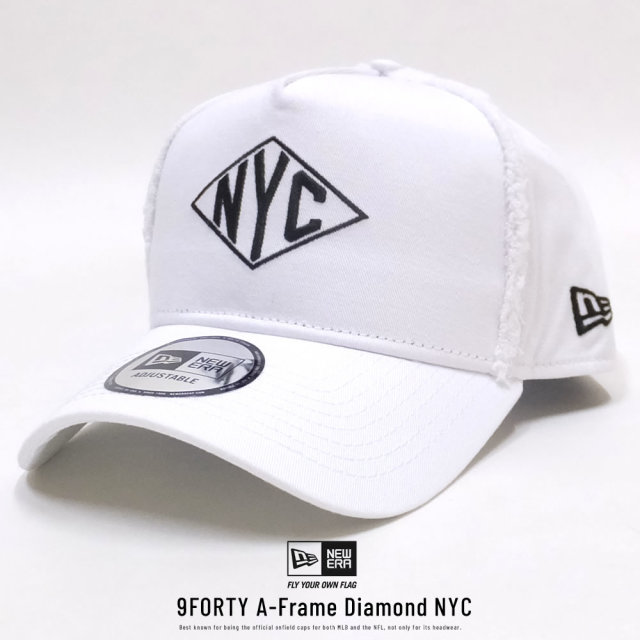 NEW ERA ニューエラ カーブバイザーキャップ 9FORTY Aフレーム ダイヤモンドNYC ホワイト×ブラック 11876730