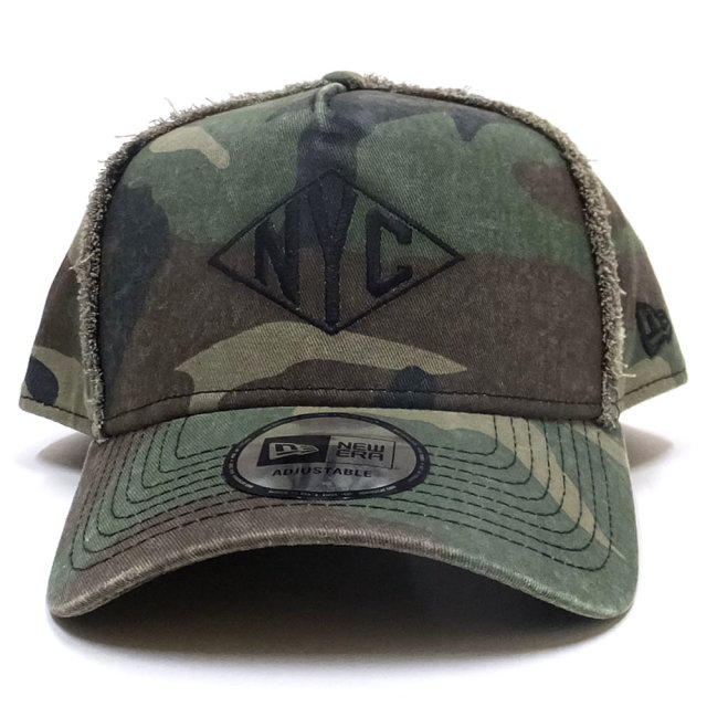 NEW ERA ニューエラ カーブバイザーキャップ 9FORTY Aフレーム ダイヤモンドNYC ウッドランドカモ×ブラック 11876731