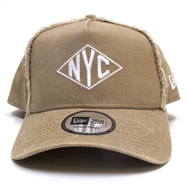 NEW ERA ニューエラ カーブバイザーキャップ 9FORTY Aフレーム ダイヤモンドNYC カーキ×ホワイト 11876732