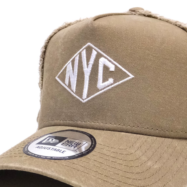 NEW ERA ニューエラ カーブバイザーキャップ 9FORTY Aフレーム ダイヤモンドNYC カーキ×ホワイト 11876732
