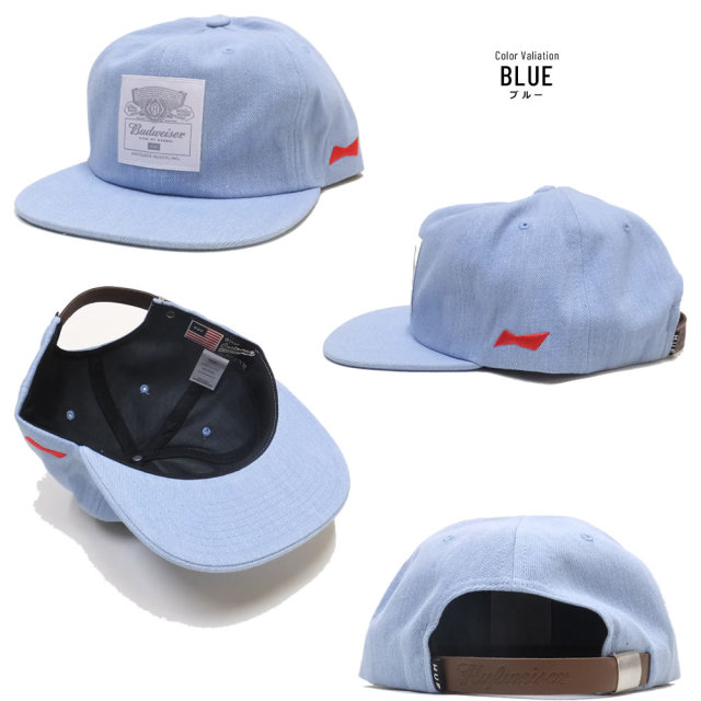 HUF ハフ フラットバイザーキャップ BUDWEISER 6 PANEL HAT HT00368