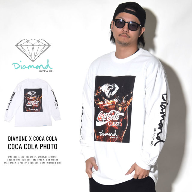 DIAMOND SUPPLY CO ダイヤモンドサプライ 長袖Tシャツ COCA COLA PHOTO A19DMPC050S
