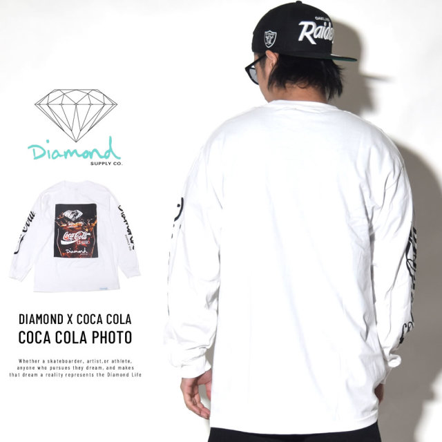 DIAMOND SUPPLY CO ダイヤモンドサプライ 長袖Tシャツ COCA COLA PHOTO A19DMPC050S