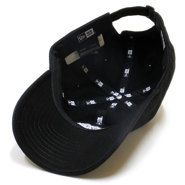 NEW ERA ニューエラ カーブバイザーキャップ コラボ 9THIRTY クロスストラップ THRASHER スラッシャー ファイアーロゴ ブラック×ホワイトアウトライン 11914532