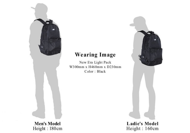 NEW ERA ニューエラ ライトパック LIGHT PACK プリントロゴ ブラック×ホワイト (11556638)