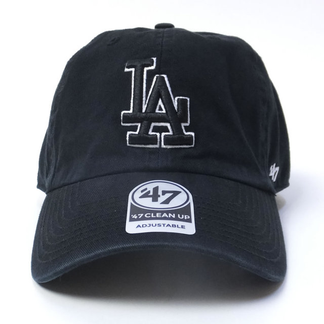 47BRAND フォーティーセブンブランド カーブバイザーキャップ メンズ 帽子 DODGERS BLACK AND WHITE 47 CLEAN UP (B-RGW12GWS-BKE)
