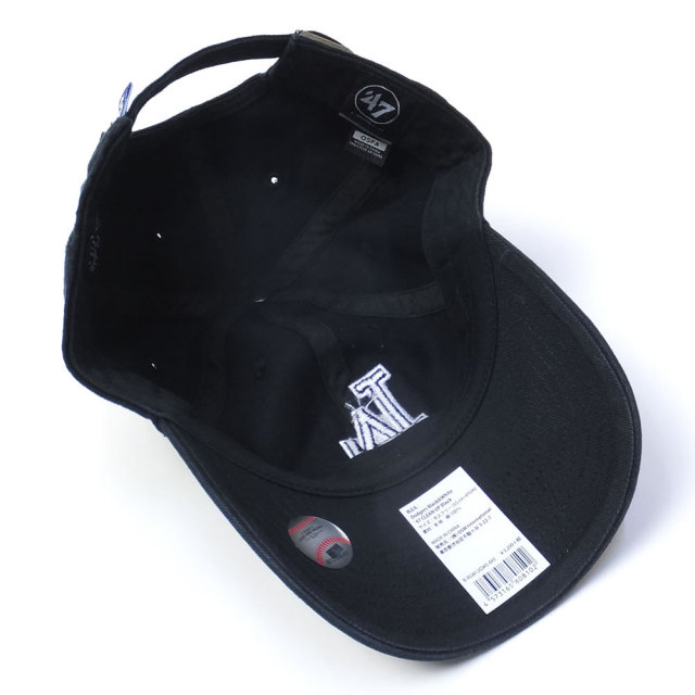 47BRAND フォーティーセブンブランド カーブバイザーキャップ メンズ 帽子 DODGERS BLACK AND WHITE 47 CLEAN UP (B-RGW12GWS-BKE)