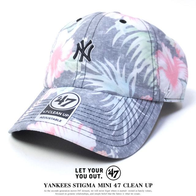 47BRAND フォーティーセブンブランド カーブバイザーキャップ メンズ 帽子 YANKEES STIGMA MINI 47 CLEAN UP (B-STGMM17LPS-WH)