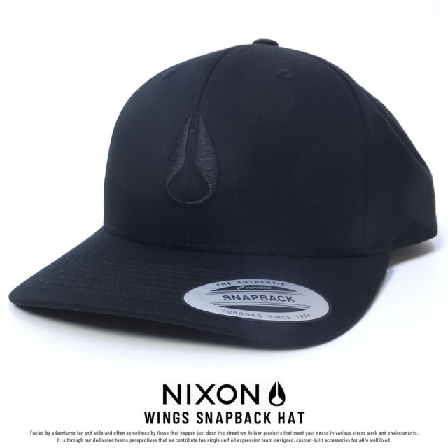 NIXON ニクソン スナップバックキャップ WINGS SNAPBACK HAT ALL-BLACK (C2876001)