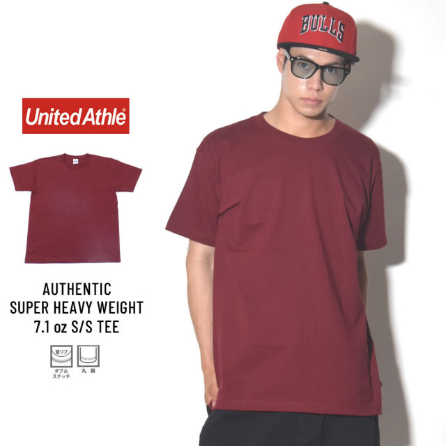 UNITED ATHLE ユナイテッドアスレ 半袖Tシャツ AUTHENTIC SUPER HEAVY WEIGHT 7.1OZ S/S TEE バーガンディ (4252-01)