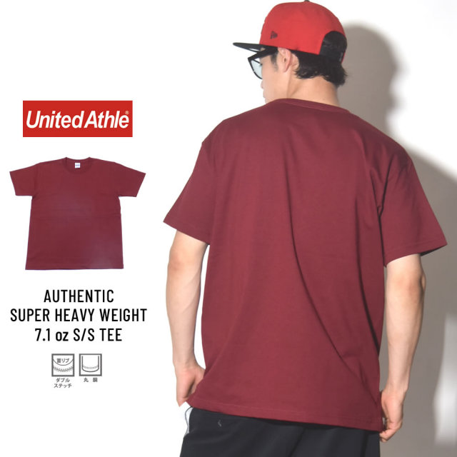 UNITED ATHLE ユナイテッドアスレ 半袖Tシャツ AUTHENTIC SUPER HEAVY WEIGHT 7.1OZ S/S TEE バーガンディ (4252-01)