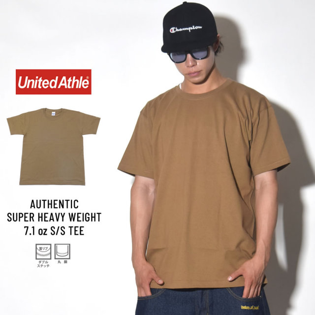 UNITED ATHLE ユナイテッドアスレ 半袖Tシャツ AUTHENTIC SUPER HEAVY WEIGHT 7.1OZ S/S TEE ダークキャメル (4252-01)
