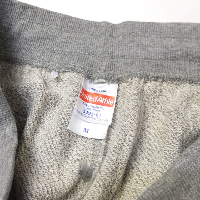 UNITED ATHLE ユナイテッドアスレ スウェットパンツ 9.3OZ REGULAR PILE SWEAT PANTS ヘザーグレー (5393-01)