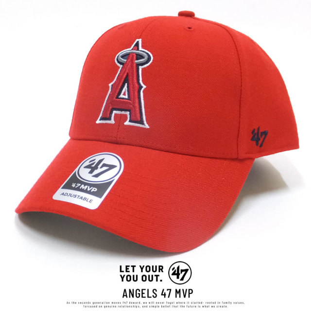 47BRAND フォーティーセブンブランド カーブバイザーキャップ ロサンゼルス・エンゼルス ANGELS HOME 47 MVP レッド (B-MVP04WBV-HM)