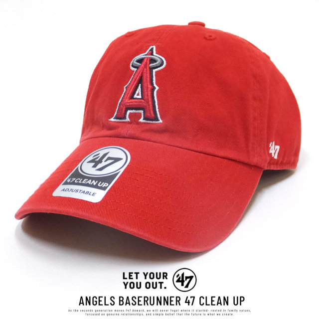 47BRAND フォーティーセブンブランド カーブバイザーキャップ ロサンゼルス・エンゼルス ANGELS HOME 47 CLAEN UP レッド (B-RGW04GWS-HM)