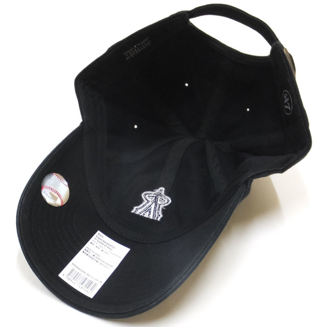 47BRAND フォーティーセブンブランド カーブバイザーキャップ ロサンゼルス・エンゼルス ANGELS 47 CLAEN UP ブラック/ホワイト (B-RGW04GWSNL-BKA)