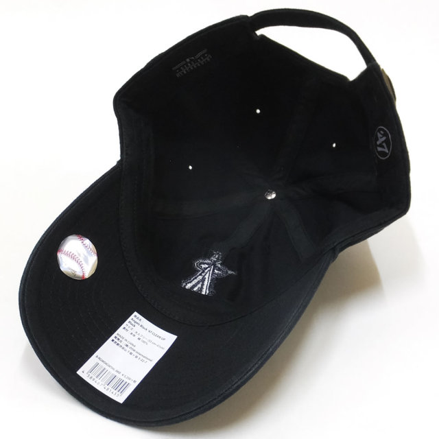 47BRAND フォーティーセブンブランド カーブバイザーキャップ ロサンゼルス・エンゼルス ANGELS 47 CLAEN UP ブラック/ブラック (B-RGW04GWSNL-BKB)
