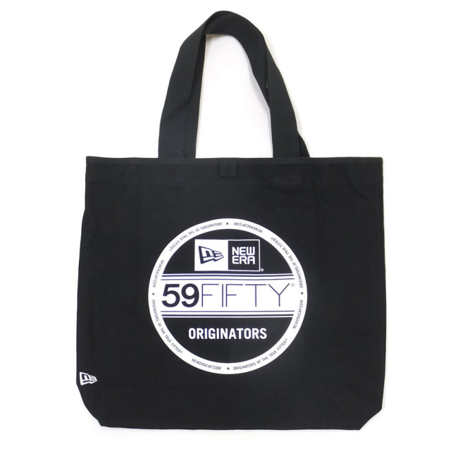 NEW ERA ニューエラ キャンバストート CANVAS TOTE バイザーステッカー ブラック×ホワイト (11783330)