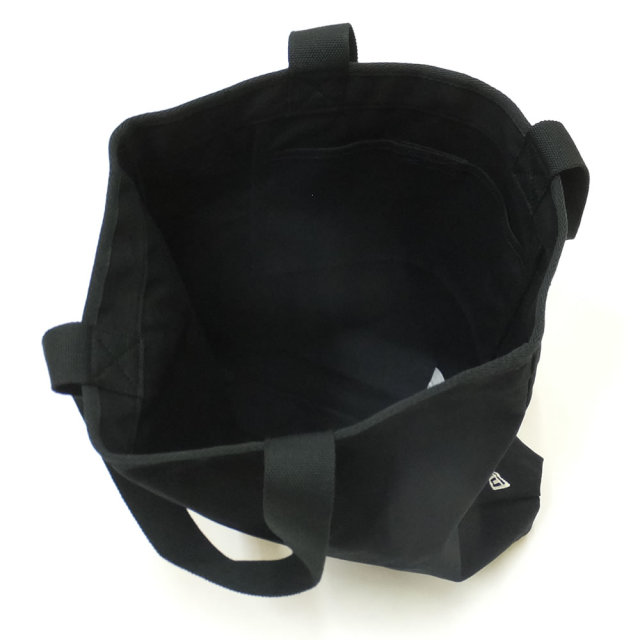 NEW ERA ニューエラ キャンバストート CANVAS TOTE バイザーステッカー ブラック×ホワイト (11783330)